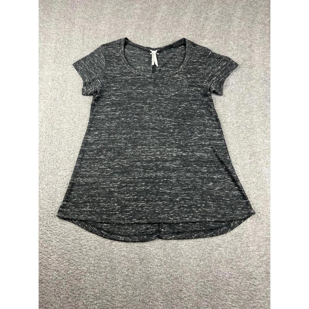 Women's Short Sleeve Gray Marled T-Shirt Size Large